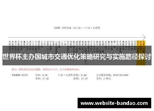 世界杯主办国城市交通优化策略研究与实施路径探讨