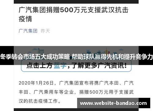 冬季转会市场五大成功策略 帮助球队赢得先机和提升竞争力